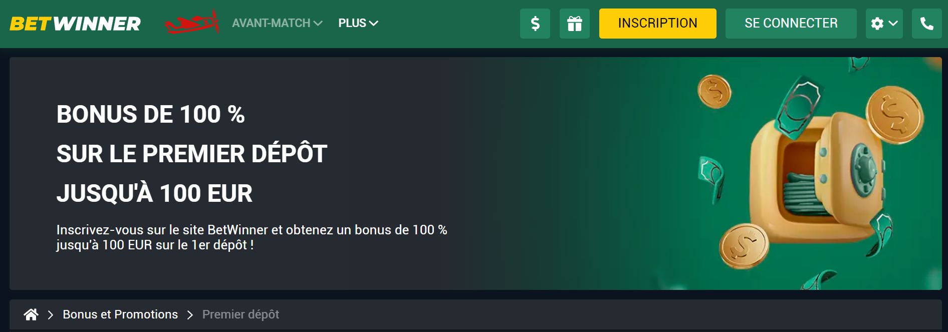 Betwinner bonus de bienvenue