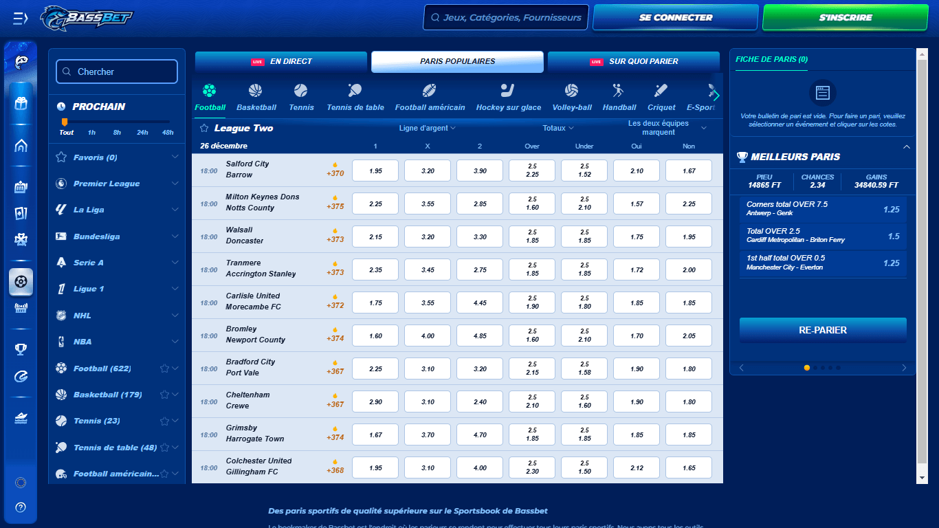 BassBet Bookmaker Sport Betting, parisportif.tv