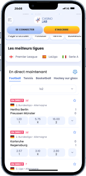 Sports et marchés sportifs sur le bookmaker Mobile