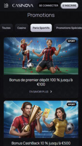Casinova bonus